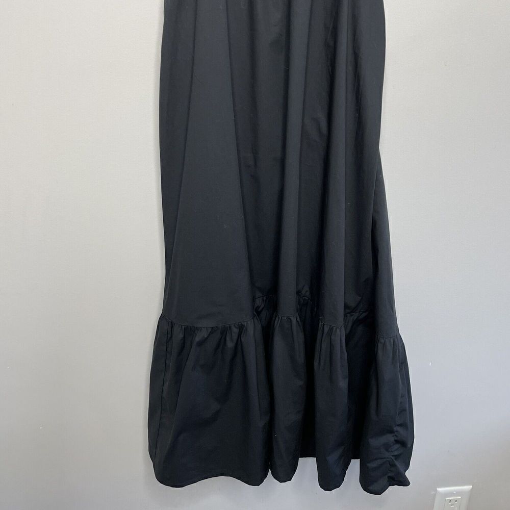 MADEWELL Dress Womens 00 Open-Back Cutout Cotton Poplin NEW Black Midi BG397 - Picture 5 of 14